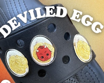 Deviled Egg Shoe Charm | Kewpie Devil Croc Button | Acrylic Shoe Charm| Summer Croc Charm