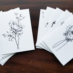 Blank Note Cards, Set of Notecards, Note Cards Floral, Note Cards with Envelopes, Thank You Notes, Notecards with Flowers, Notecard image 2