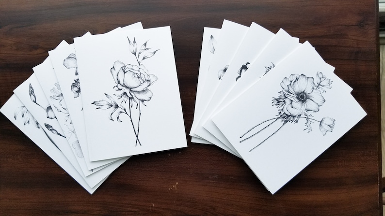 Blank Note Cards, Set of Notecards, Note Cards Floral, Note Cards with Envelopes, Thank You Notes, Notecards with Flowers, Notecard image 2