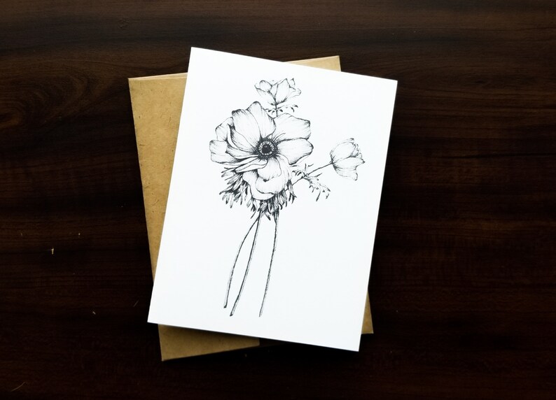 Blank Note Cards, Set of 10 Notecards, Note Cards Floral, Note Cards with Envelopes, Thank You Notes, Notecards with Flowers, Notecard image 4