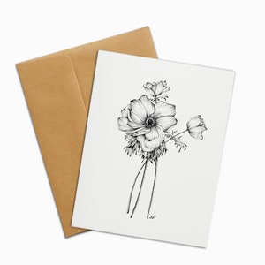 Blank Note Cards, Set of 10 Notecards, Note Cards Floral, Note Cards with Envelopes, Thank You Notes, Notecards with Flowers, Notecard image 2