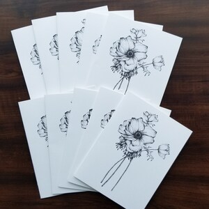 Blank Note Cards, Set of 10 Notecards, Note Cards Floral, Note Cards with Envelopes, Thank You Notes, Notecards with Flowers, Notecard image 5