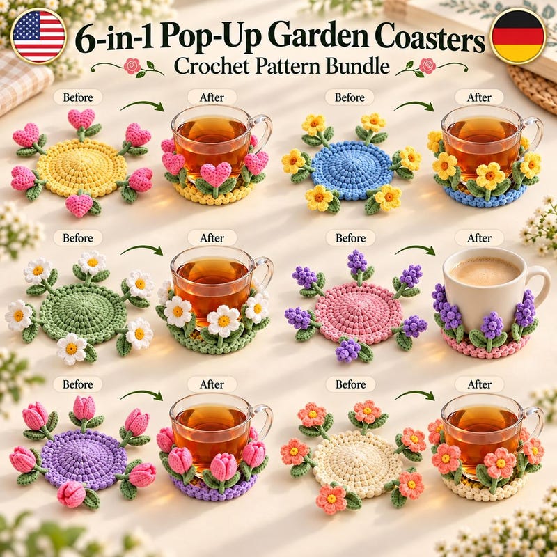 Popping Flower Coaster - Etsy UK