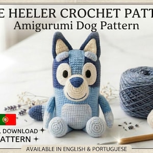 Patrón de ganchillo de Blue Heeler, patrón de perro amigurumi, tutorial de peluche de perro pastor australiano, PDF de ganchillo de cachorro realista, descarga digital