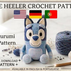 Blue Heeler Crochet Pattern, Amigurumi Dog Pattern, Australian Cattle Dog Plush Tutorial, Realistic Puppy Crochet PDF, Digital Download