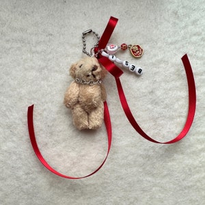 Plushie Bear Keychain | Cute Keychain | Kawaii Keychain | Phone Charms | Teddy Bear Customizable Keychain | Belt Charm | Beaded Keychain