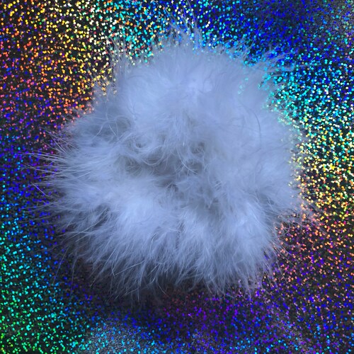White ANGEL BABE FLUFF Hair Scrunchie