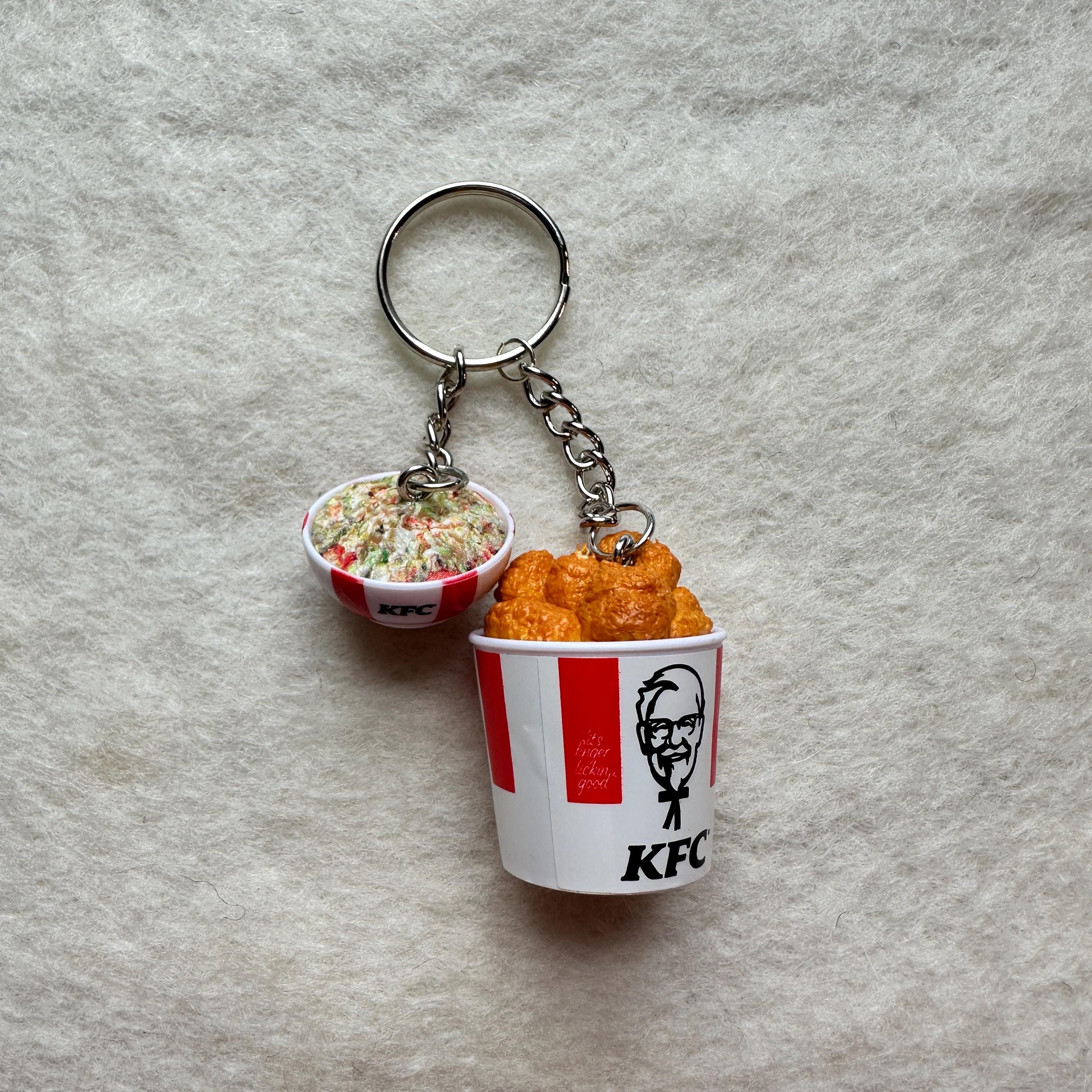 Handmade Upcycled Keychain KFC Keychain Unique Quirky Mini Brands Charm Keychain
