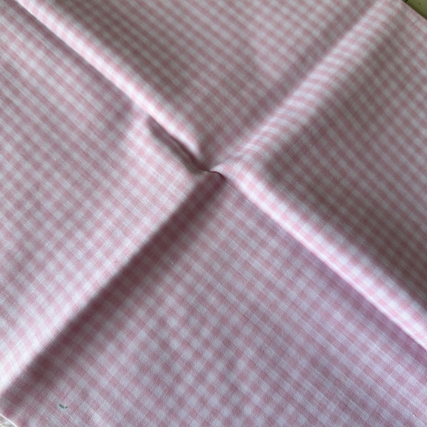 Pink and White Gingham Fabric, Fun, Girly, Cottagecore, Picnic, Spring, Summer 18 Inches
