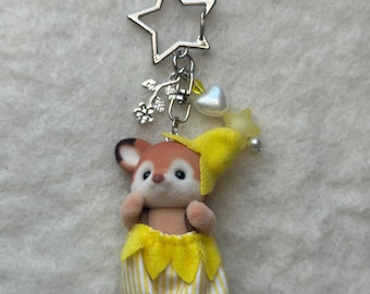 Calico Critter Keychain | Kawaii Beaded Phone Charm