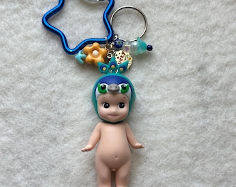 Authentic Sonny Angel Peacock Keychain | Kawaii Beaded Bag Charm (Sweets Series)
