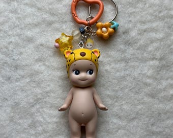Authentic Sonny Angel Keychain: Cheetah Animal Series 4, Kawaii Bag Charm