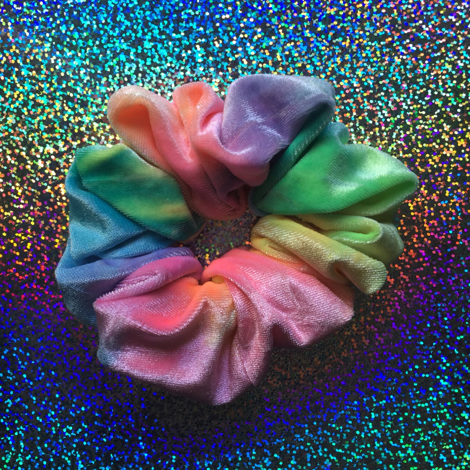 Velvet BEANIE BABY Tie DYE Hair Scrunchie