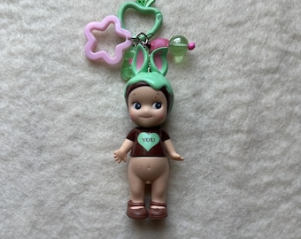 Llavero auténtico de conejo de chocolate Sonny Angel para San Valentín / Colgante para bolso con cuentas / Accesorio para teléfono