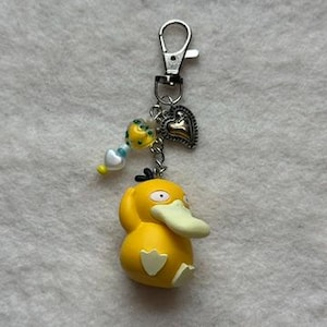 Chaveiro Pokémon | Chaveiro fofo | Chaveiro Kawaii | Pingentes para celular | Chaveiro Pokémon Psyduck | Chaveiro com pingente | Chaveiro com miçangas