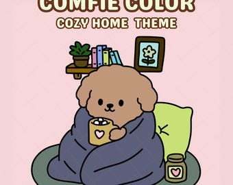 Dibujos para colorear de casas acogedoras dibujados a mano por Comfie Color (5 páginas)