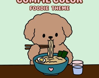 Dibujos para colorear de temática gastronómica hechos a mano por Comfie Color (6 páginas)