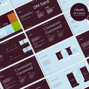 Brandboard-Vorlage (bearbeitbar, Canva) | Farb- und Typografiesystem | Instagram- und LinkedIn-Vorlagen | Digitaler Download
