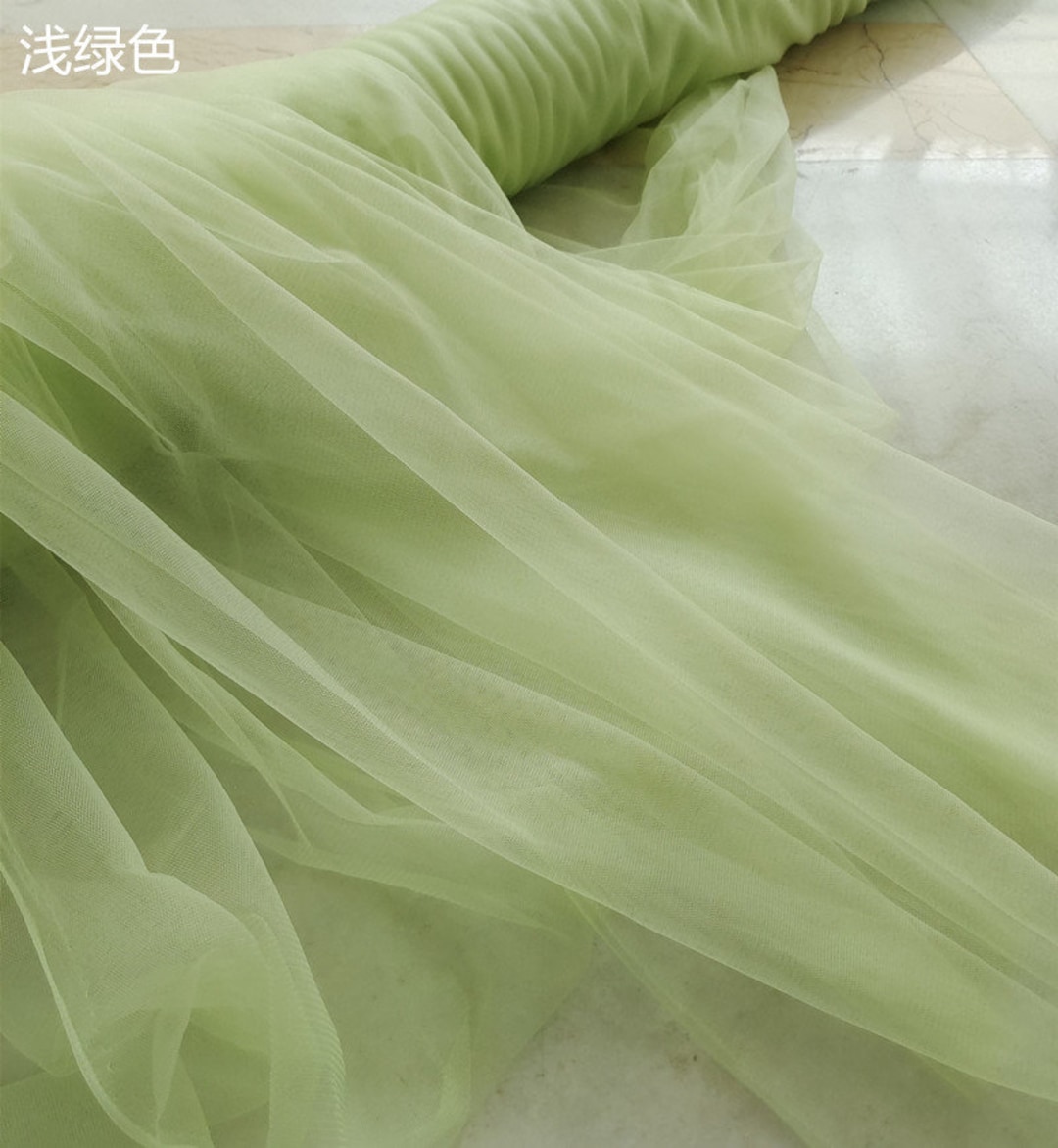 Light Green Plain Tulle Fabric, Tulle Lace Fabric, Mesh Fabric, Gauze