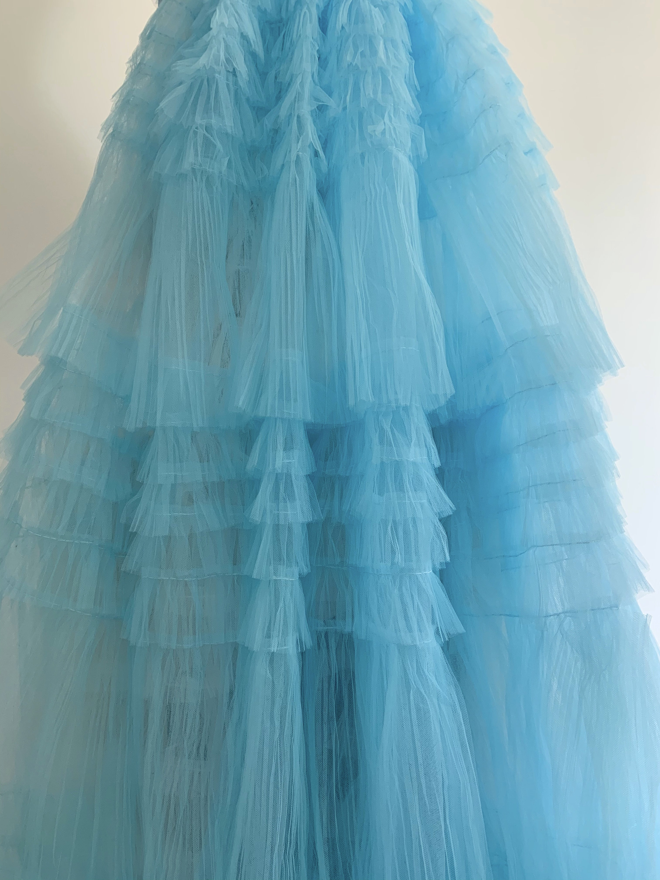 Light Blue Ruffled Fabric Ruffle Fabric for Cake Dress - Etsy