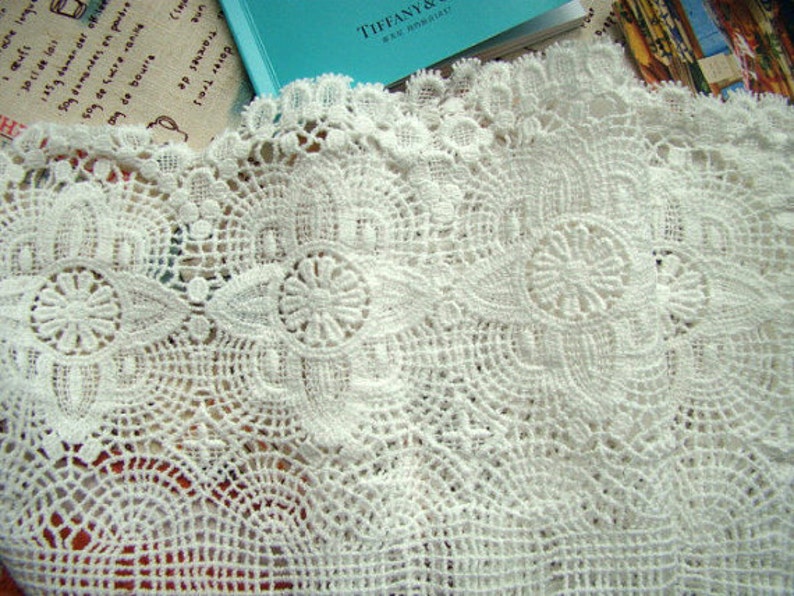 Cotton Lace Trim Ecru Embroidery Lace Fabrics Hollowed | Etsy