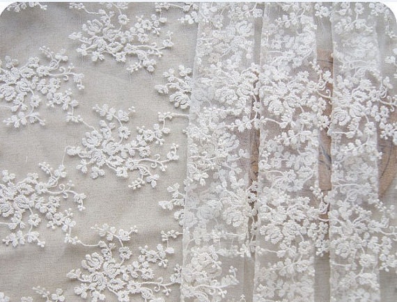 Off White Lace Fabric Cotton ...