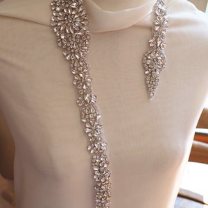 Strass-Schärpe, Kristall Applikation für Hochzeit, 80 cm
