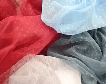 new arrival tulle Lace fabric with polka dots, 30+ colors