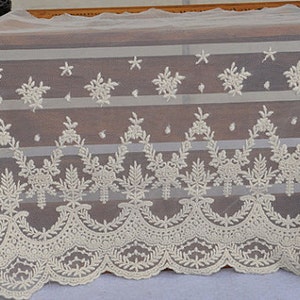 ivory embroidered Lace trim with florals