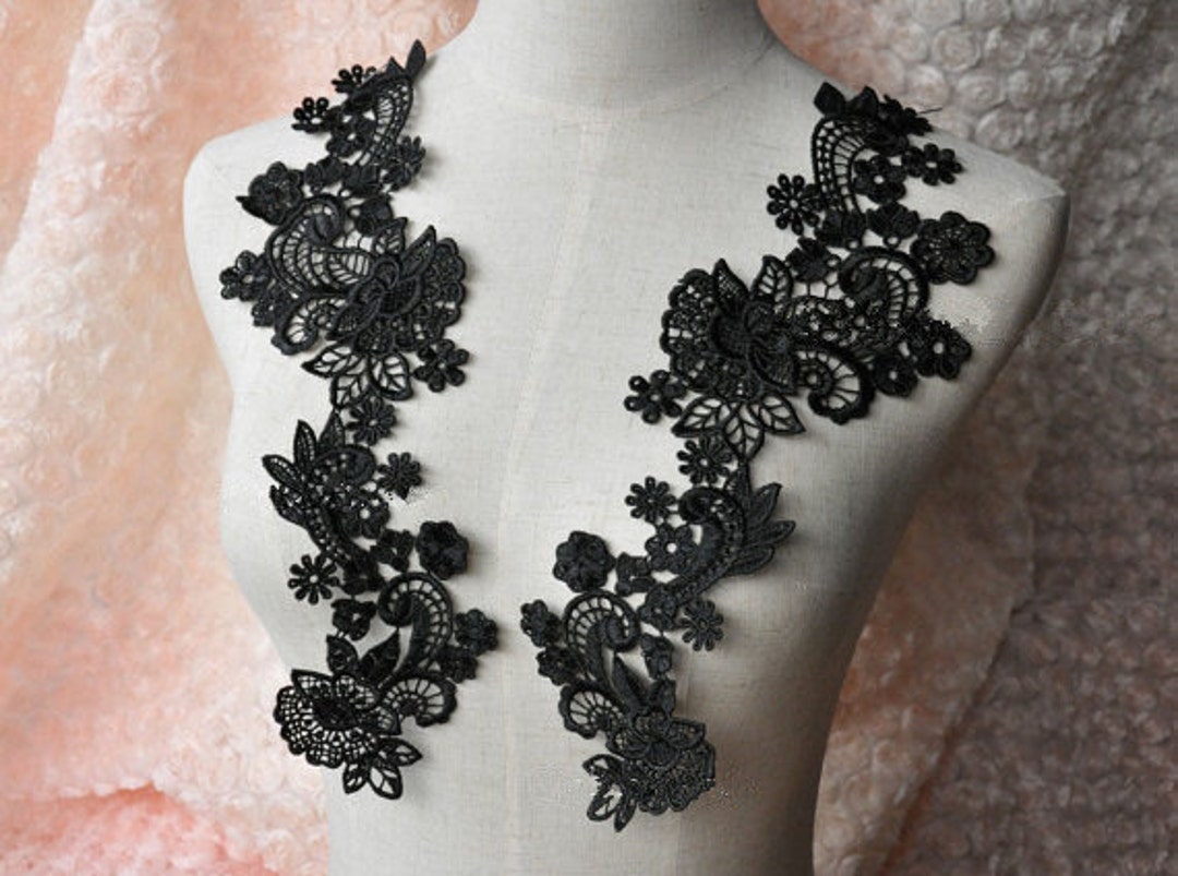 Black Lace Appliqueblack Venice Lace Applique Costume Design - Etsy