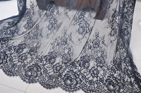 Black Chantilly Lace Fabric Chantilly Lace Black Lace Fabric - Etsy