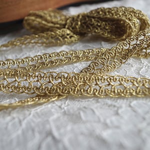 metallic gold lace trim, crochet lace trim, golden lace tape