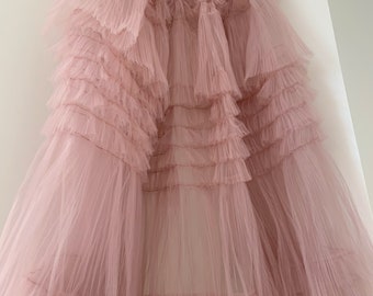 mauve pink ruffled fabric, ruffle fabric for cake dress, bridal dress, costume, 2021 new arrival