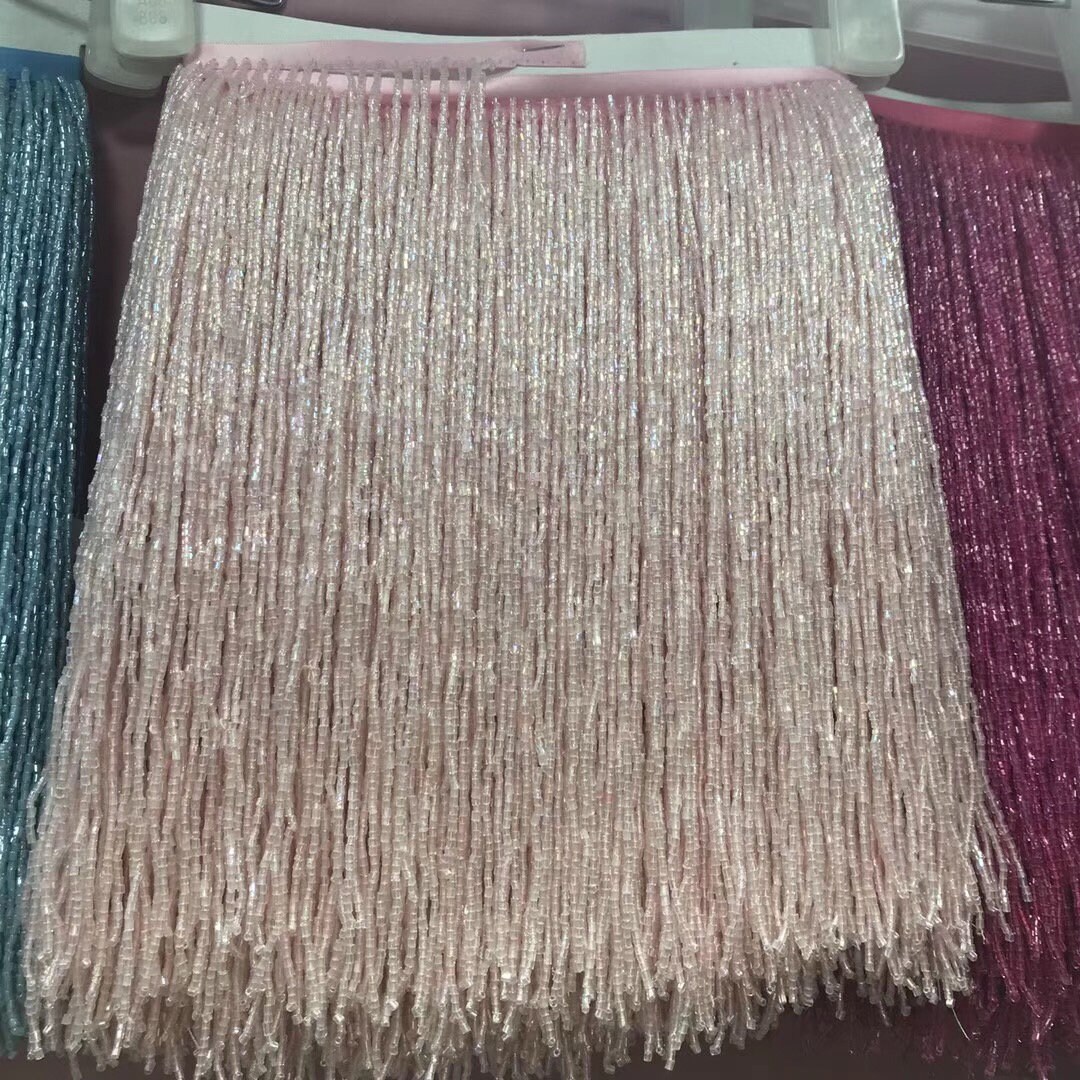 2 yards rose gold heavy bead Fringe trim for haute couture Etsy