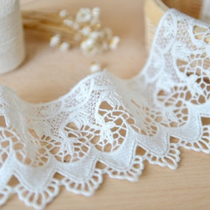 off white cotton lace trim , crochet cotton lace