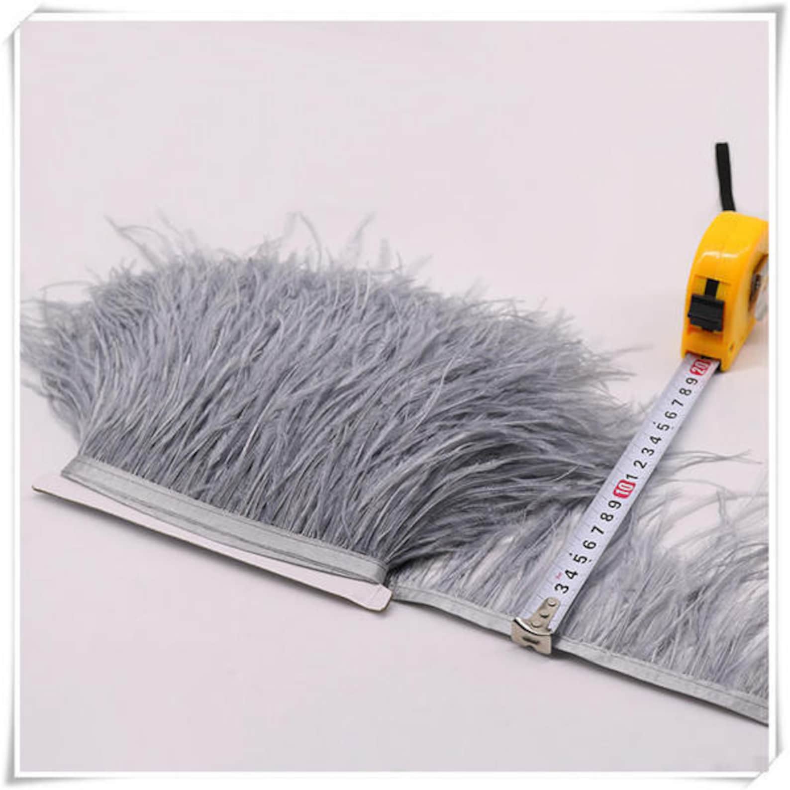 Light Blue Ostrich Feather Trimming Fringe With Ribbon Tape Etsy