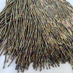 brown AB bead Fringe trim for haute couture, handmade bead fringe tassel