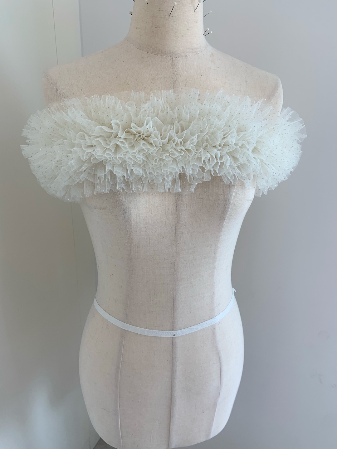 Subtle Ruffle Beige Ruffles With Glitters by the Yard - Etsy