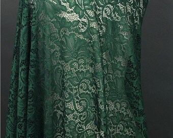 Green cheap lace material