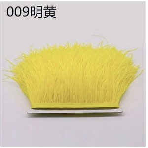 yellow Ostrich Feather Trimming Fringe with Ribbon Tape, Millinery Crafts Costumes Decoration, natural Ostrich hair feather trim