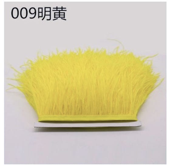 Yellow Ostrich Feather Fringe Ribbon Trim Price for 10 meter DIY Craft