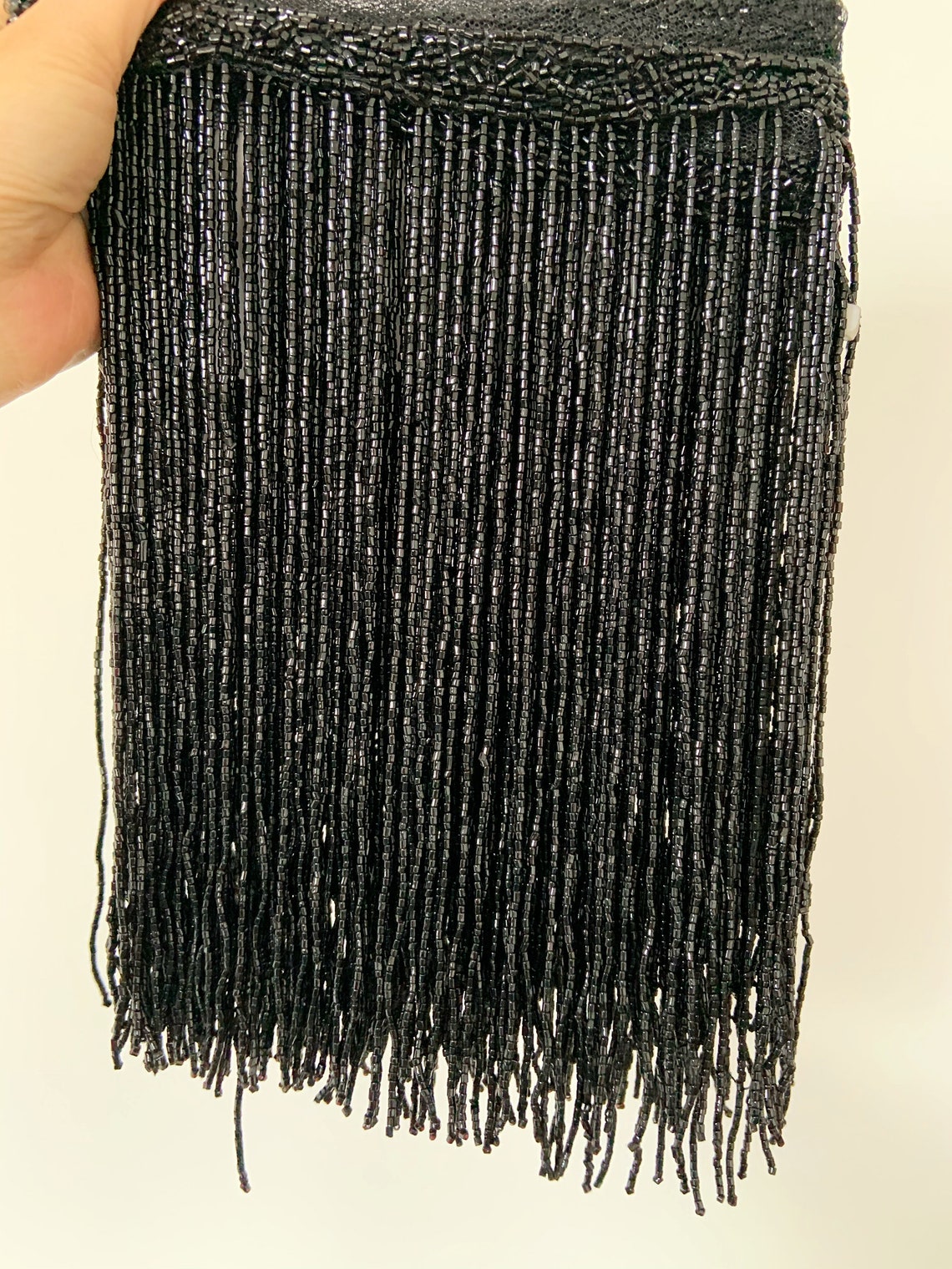2 yards black heavy bead Fringe trim for haute couture seed Etsy