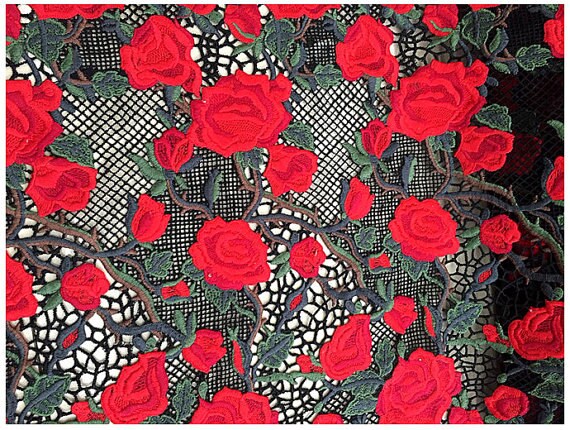 rose con la Cina e pizzo Contati Punto Croce Kit
