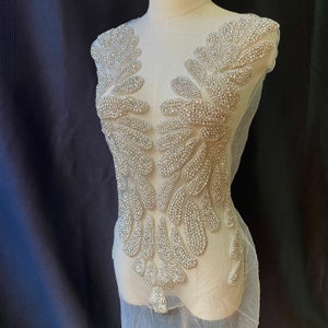 Large silver Rhinestone appliqué for corset, costume, crystal applique, crystal appliqué , haute couture supplie