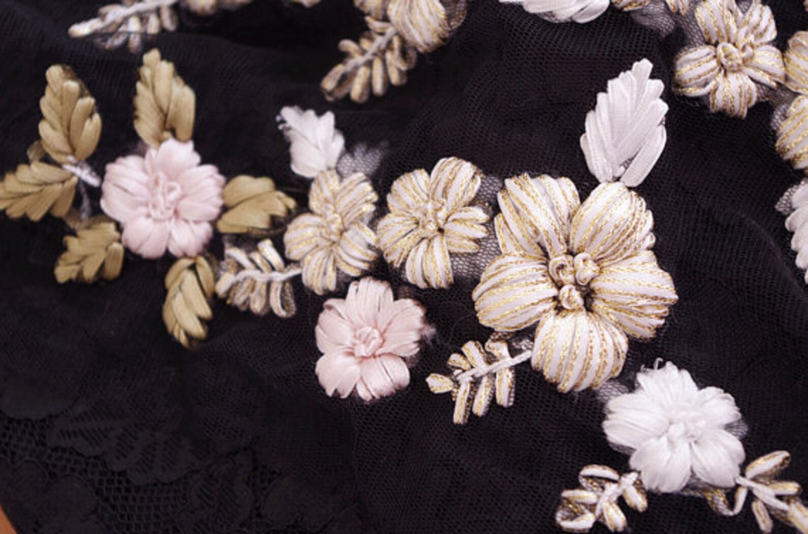 Hand sewn flower applique ribbon sewn flowers applique Etsy