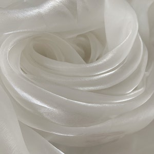shiny off white organza fabric, organza fabric with shine for bridal dress, costume dress