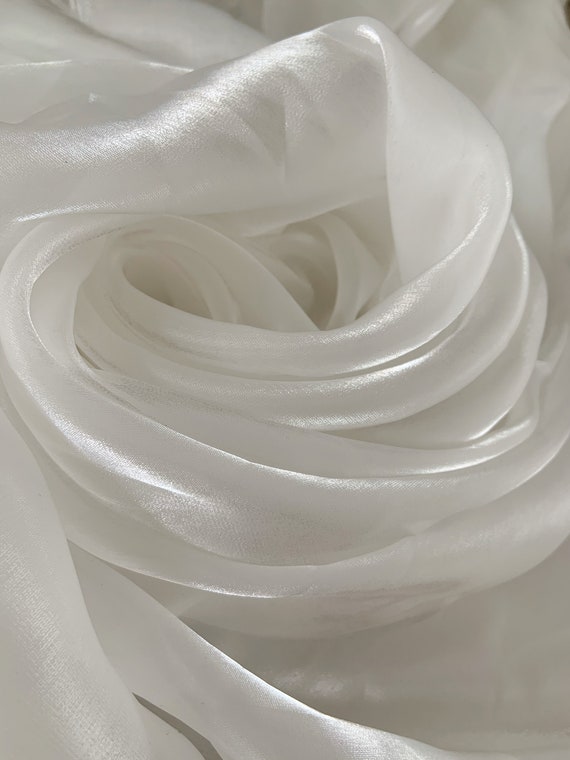 Shiny off White Organza Fabric, Organza Fabric With Shine for Bridal Dress,  Costume Dress 