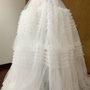 Off white ruffled fabric, ruffle fabric for cake dress
