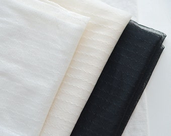 Grace Soft Tulle with strips  | white  black ivory