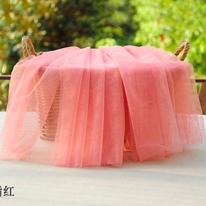 Wassermelone rosa Tüllstoff, Tüllspitze, Netzstoff, Gaze Stoff, Netzstoff, weicher Tüll Spitzenstoff für Kleid und Couture